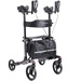 DEAMBULATORE PIEGHEVOLE SATURNO / ROLLATOR 4 RUOTE in alluminio verniciato - antibrachiale - portata 136kg