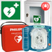 DEFIBRILLATORE DAE SEMIAUTOMATICO PHILIPS® HS1 completo di accessori + TECA con allarme